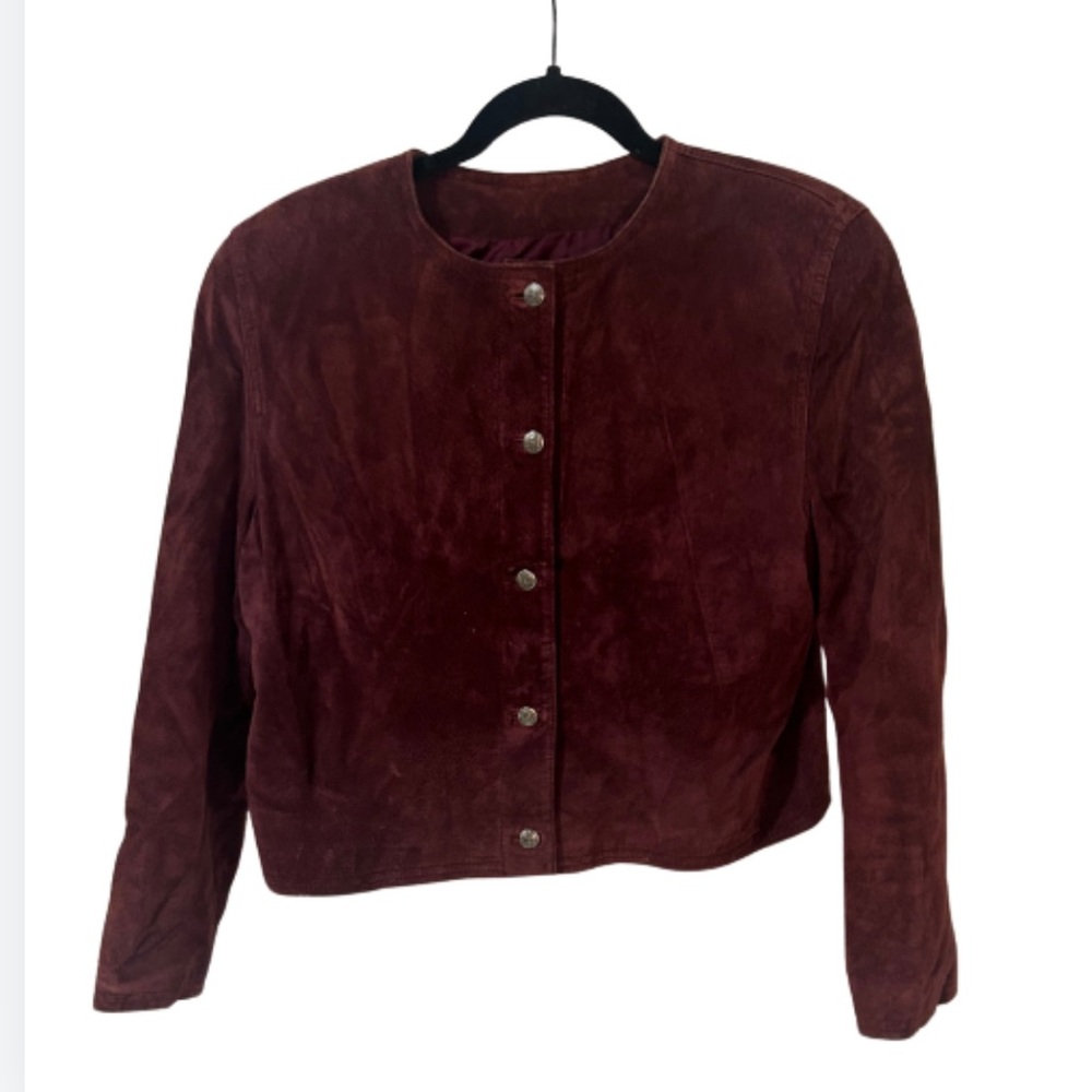 Vintage Evan Davies Burgundy Genuine Suede Jacket | Size 10